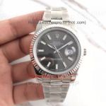 Copy Rolex Datejust ii 41 Grey Dial Stainless Steel Fluted Bezel Watch